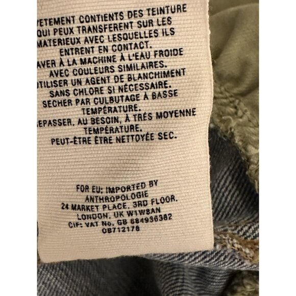 Anthropologie x Pilcro and the Letterpress Green Ruffle Denim Jacket Size Small - Picture 8 of 8